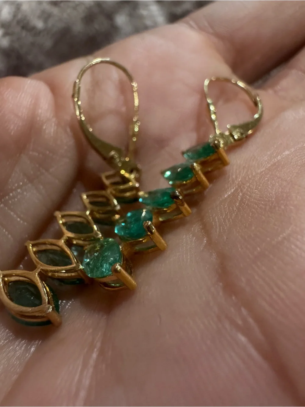 Certified 14K Natural Emerald Dangle Earrings 4.08 CTW Marquise Cut Leverback - Picture 10 of 13